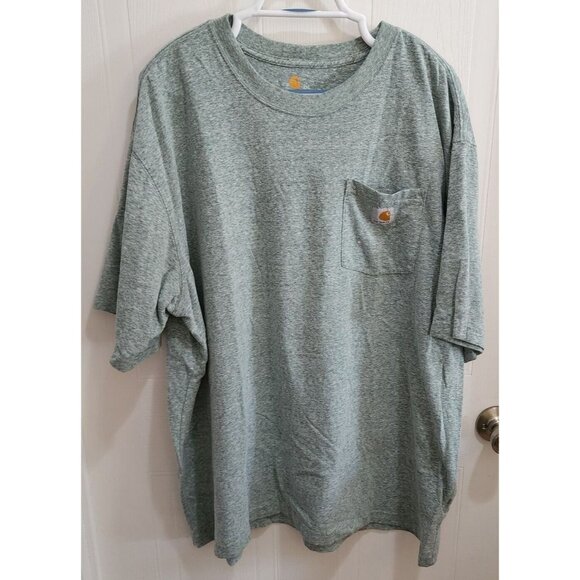 Carhartt Original Fit Green Pocket T Shirt Size 2XL Cotton Polyester Blend K87 - Picture 1 of 9
